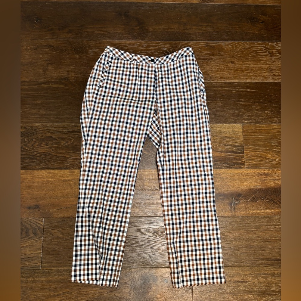 Aquascutum plaid cropped trousers Sz 6